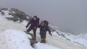 Prepared walkers descending Snowdon